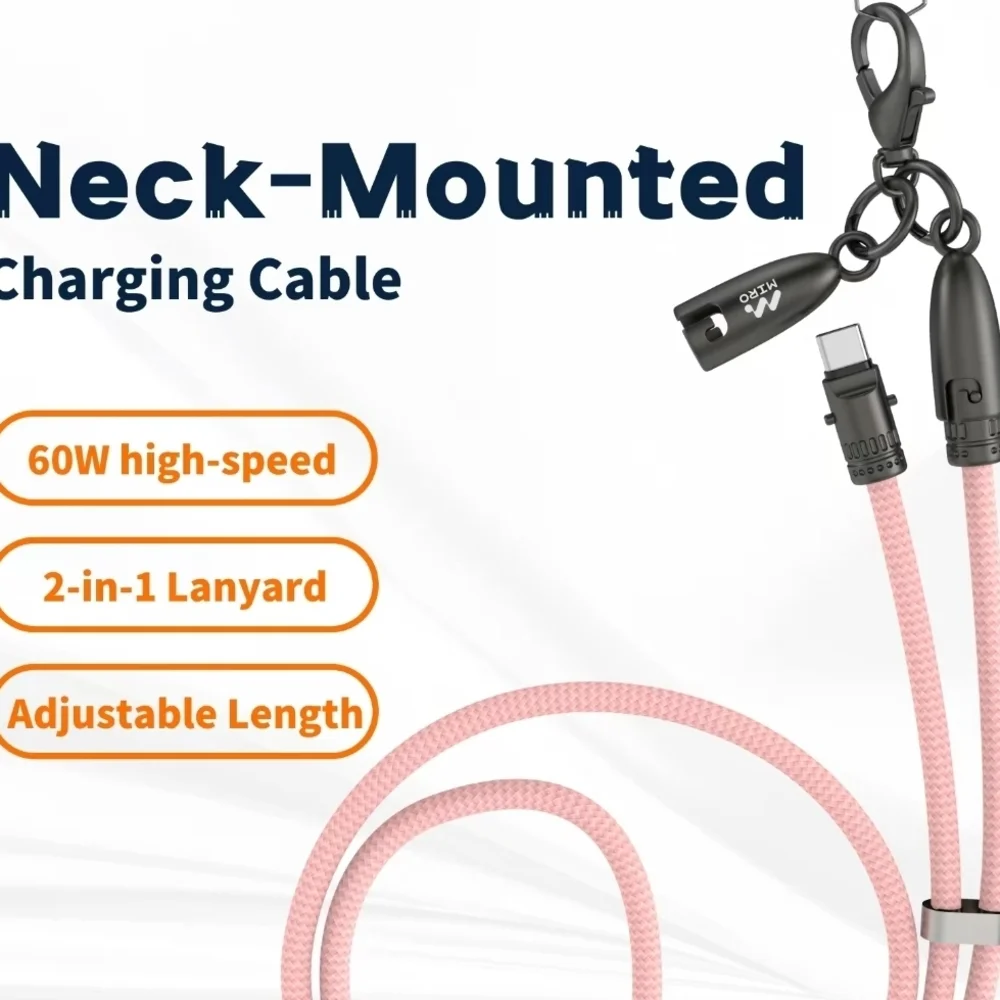 IRO Pink High-Speed Lanyard Charging Cable